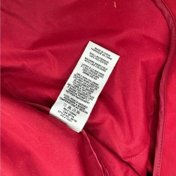 NWT Avec Les Filles Red Oversized Rain Anorak Hooded Trench Coat Women’s Small - Picture 12 of 13